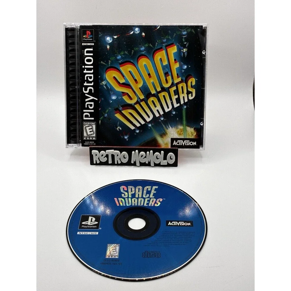 Space Invaders Sony PlayStation 1 PS1 1999 Complete Black Label W Reg Card Clean